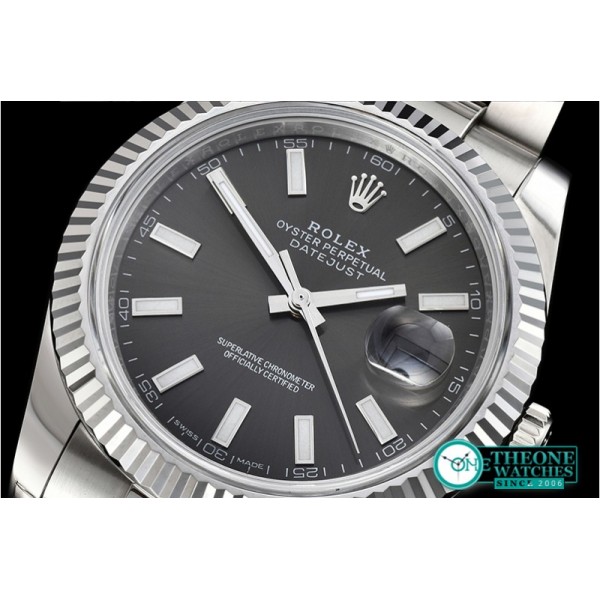 Rolex - DJ2 41mm Oyst Flt SS/SS Grey Stks Noob A3235 Mod
