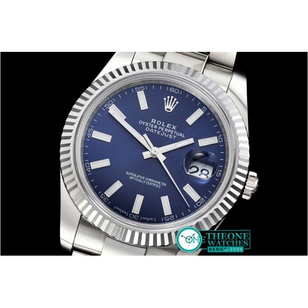 Rolex - DJ2 41mm Oyst Flt SS/SS Blue Stks Noob A3235 Mod