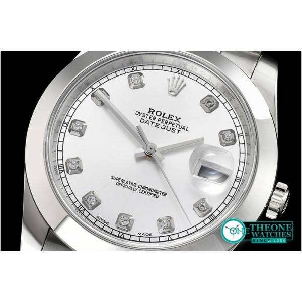 Rolex - DJ2 41mm Oys Smt SS/SS Silv Wht Diams Noob A3235 Mod