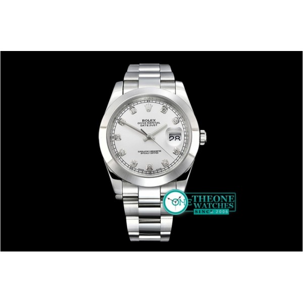 Rolex - DJ2 41mm Oys Smt SS/SS Silv Wht Diams Noob A3235 Mod