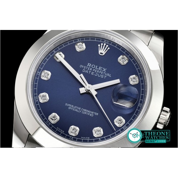 Rolex - DJ2 41mm Oys Smt SS/SS Blue Diams Noob A3235 Mod