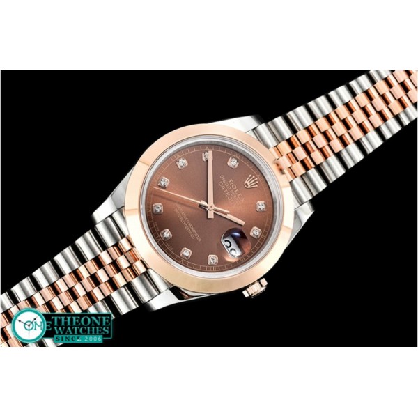 Rolex - DJ2 41mm Jub Smt Wrap RG/SS Brown Diam BP Swiss 2836