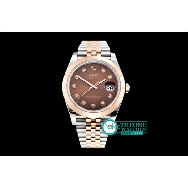 Rolex - DJ2 41mm Jub Smt Wrap RG/SS Brown Diam BP Swiss 2836