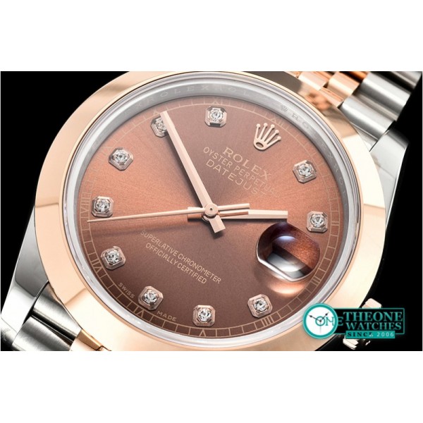 Rolex - DJ2 41mm Jub Smt Wrap RG/SS Brown Diam BP Swiss 2836