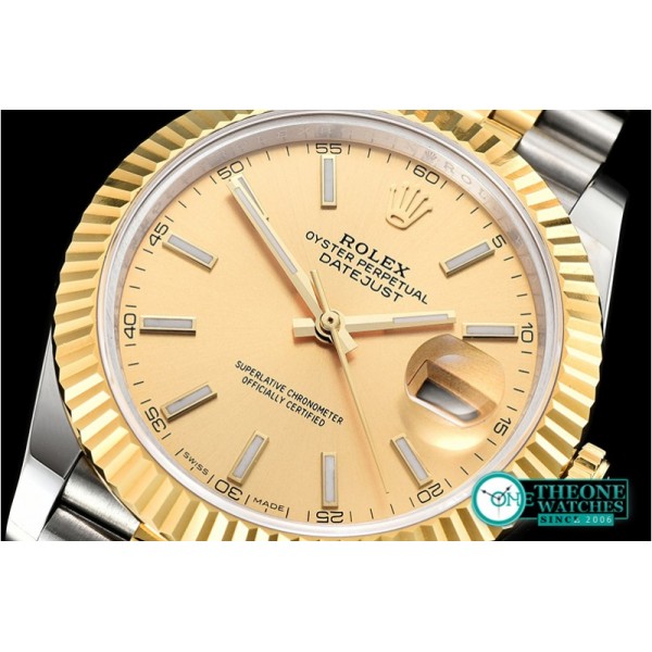 Rolex - DJ2 41mm Jub Flt Wrap YG/SS Gold Stick BP Swiss 2836