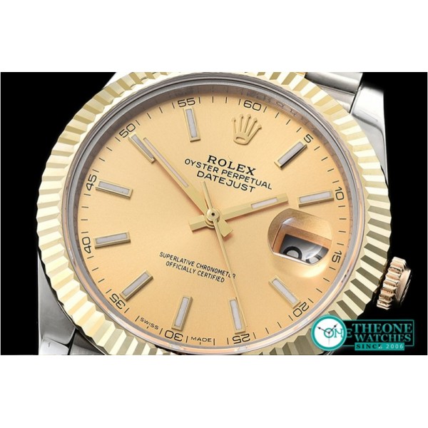 Rolex - DJ2 41mm Jub Flt Wrap YG/SS Gold Stick BP Asia 2836