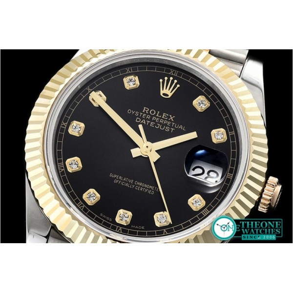 Rolex - DJ2 41mm Jub Flt Wrap YG/SS Black Diams BP Asia 2836