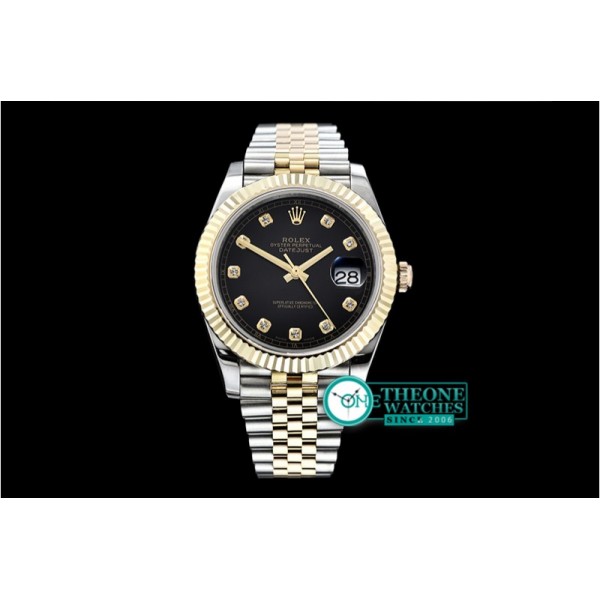 Rolex - DJ2 41mm Jub Flt Wrap YG/SS Black Diams BP Asia 2836