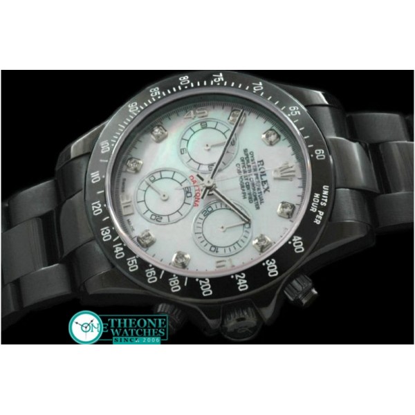 Rolex - PVD/PVD MOP White Diam Asia 7750 Running Secs @ 6.00