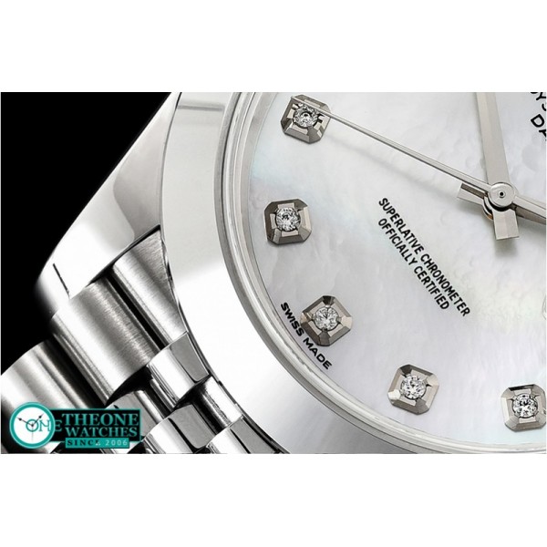 Rolex - DJ2 41mm Jub Smt SS/SS White MOP Diam Noob A3235