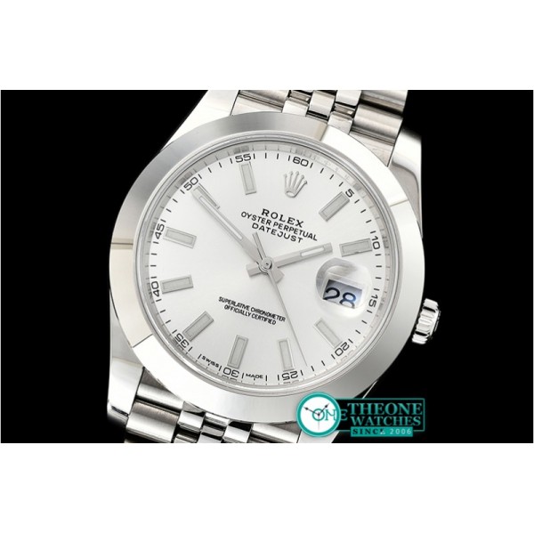 Rolex - DJ2 41mm Jub Smt SS/SS Silver Wht Stick Noob A3235