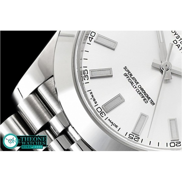 Rolex - DJ2 41mm Jub Smt SS/SS Silver Wht Stick Noob A3235