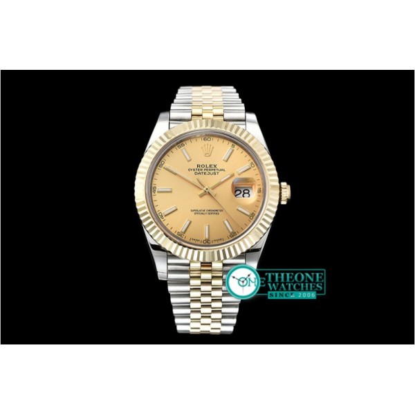 Rolex - DJ2 41mm Jub Flt Wrap YG/SS Gold Stick BP A2836