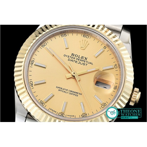 Rolex - DJ2 41mm Jub Flt Wrap YG/SS Gold Stick BP A2836