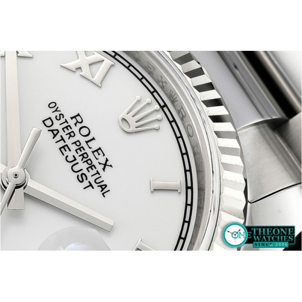 Rolex - DJ 36mm Oyst Fluted SS/SS Wht Roman ARF A3135