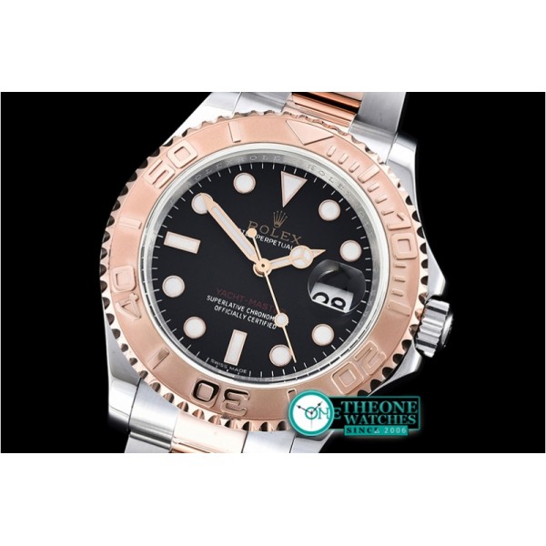 Rolex - YachtMaster Mens 116621 RG/SS Black JF Asia 3135 Mod