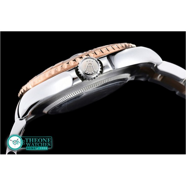 Rolex - YachtMaster Mens 116621 RG/SS Black JF Asia 3135 Mod