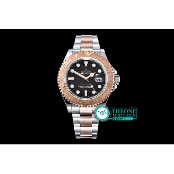 Rolex - YachtMaster Mens 116621 RG/SS Black JF Asia 3135 Mod