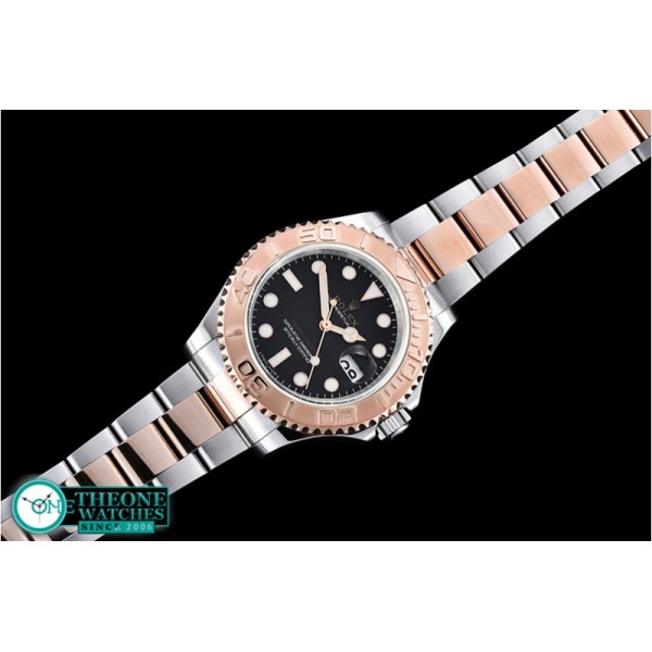 Rolex - YachtMaster Mens 116621 RG/SS Black JF Asia 3135 Mod
