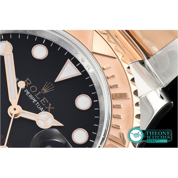 Rolex - YachtMaster Mens 116621 RG/SS Black JF Asia 3135 Mod