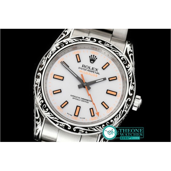 Rolex - Milgauss 116400M Sp. Engrv SILV/SS White Asia 2836