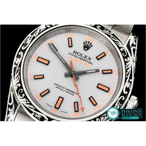 Rolex - Milgauss 116400M Sp. Engrv SILV/SS White Asia 2836