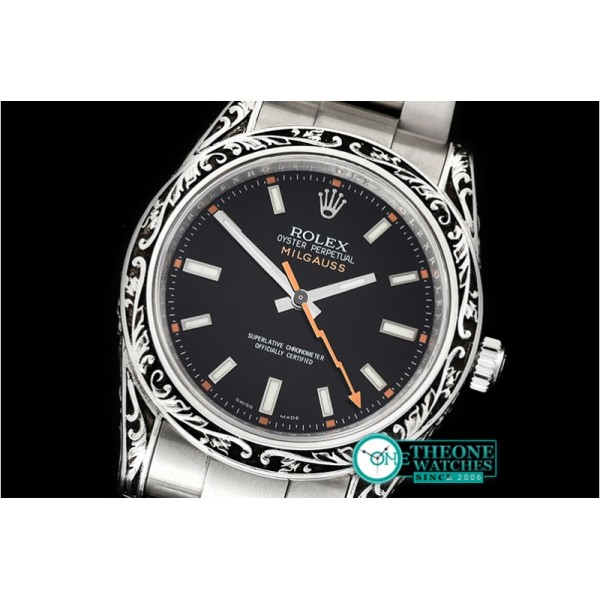 Rolex - Milgauss 116400M Sp. Engrv SILV/SS Black Asia 2836