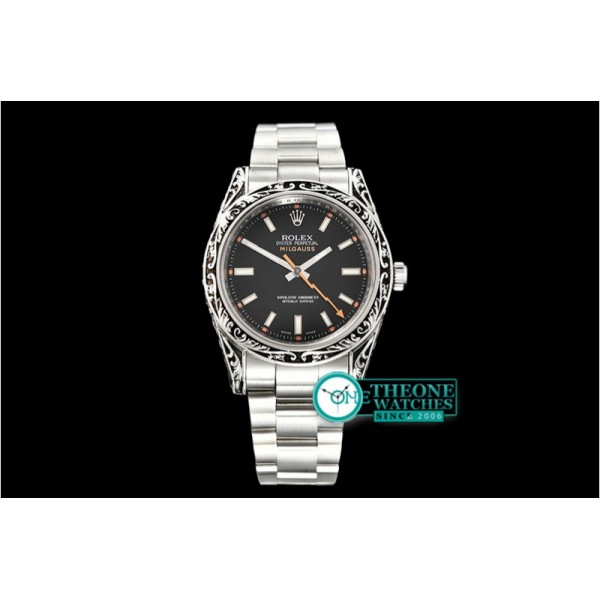 Rolex - Milgauss 116400M Sp. Engrv SILV/SS Black Asia 2836