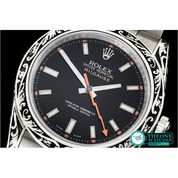 Rolex - Milgauss 116400M Sp. Engrv SILV/SS Black Asia 2836