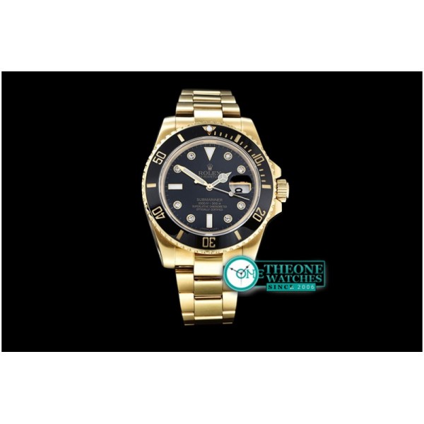 Rolex  - Submariner 116618 Diam YG/YG Blk BP V2 SP Asia 3135