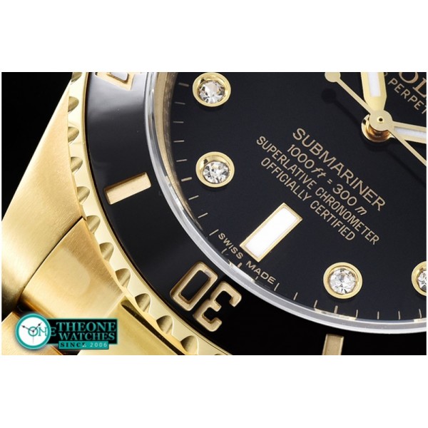 Rolex  - Submariner 116618 Diam YG/YG Blk BP V2 SP Asia 3135