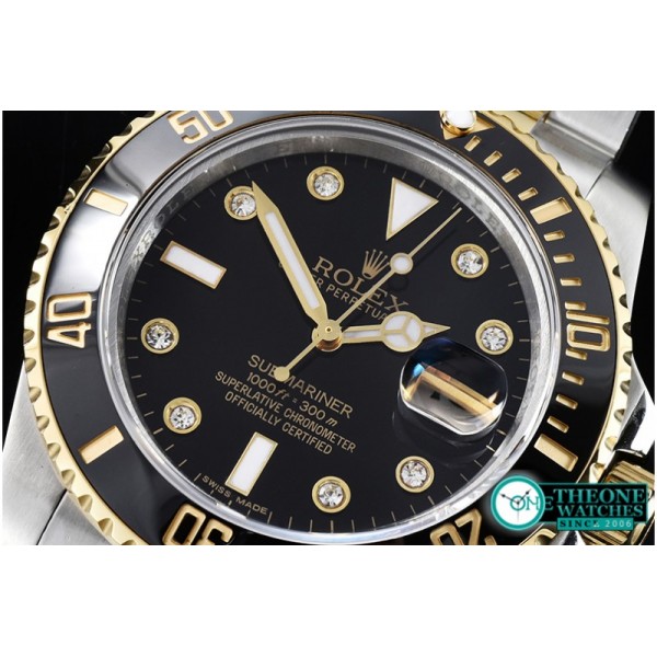 Rolex - Submariner 116613 Diam YG/SS Blk BP V2 SP Asia 3135