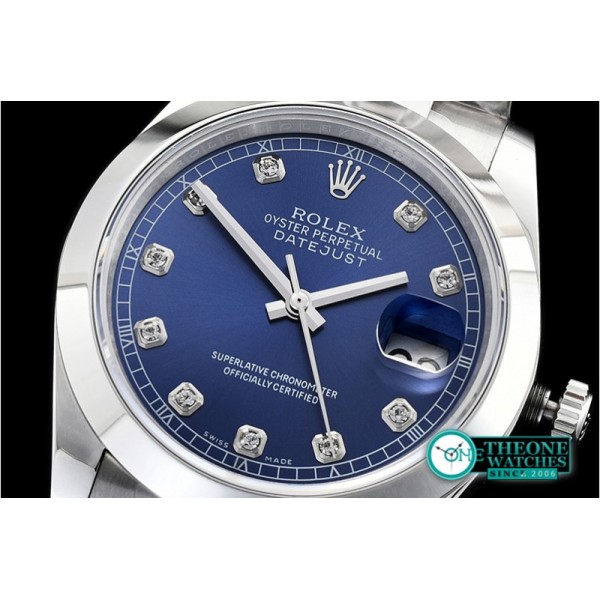 Rolex - DJ2 41mm Oyt Smt SS/SS Blue Diam BP Asia 2813