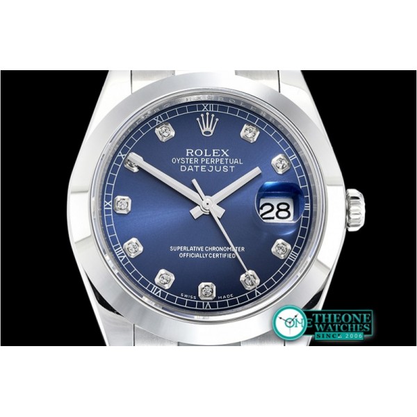 Rolex - DJ2 41mm Oyt Smt SS/SS Blue Diam BP Asia 2813