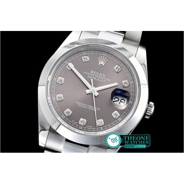 Rolex - DJ2 41mm Oyt Smt SS/SS Grey Diam BP Asia 2813