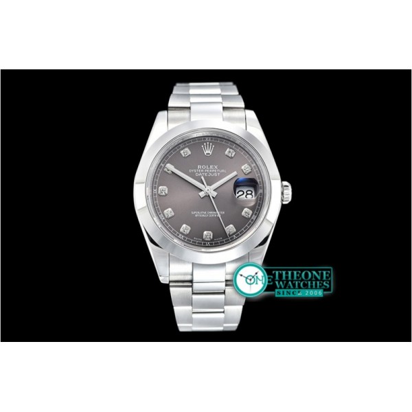 Rolex - DJ2 41mm Oyt Smt SS/SS Grey Diam BP Asia 2813