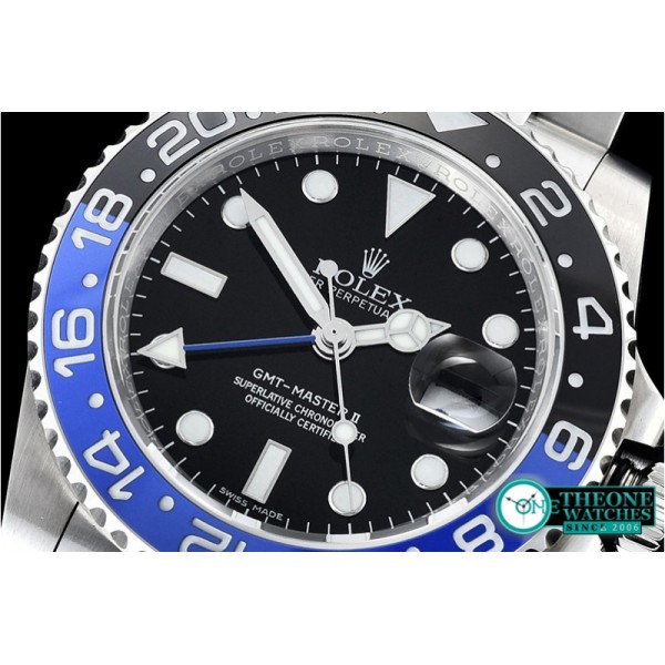 Rolex - GMT II 116710BLNR 904L SS/SS Noob V9 A3186 Hr Hand