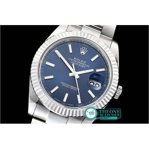 Rolex - DJ2 41mm Oyst Flt 904L SS/SS Blue/Stk ARF Asia 2824