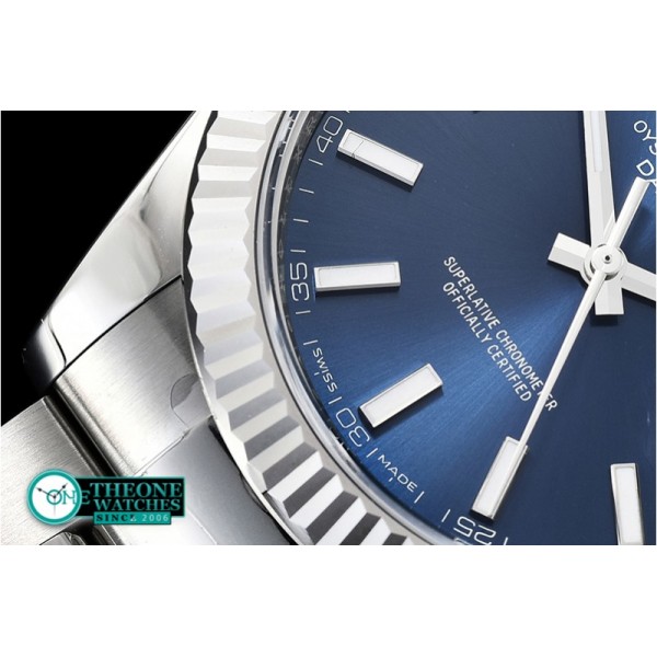 Rolex - DJ2 41mm Oyst Flt 904L SS/SS Blue/Stk ARF Asia 2824