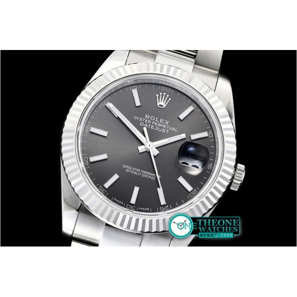 Rolex - DJ2 41mm Oyst Flt 904L SS/SS Grey/Stk ARF Asia 2824