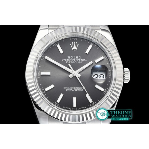 Rolex - DJ2 41mm Oyst Flt 904L SS/SS Grey/Stk ARF Asia 2824