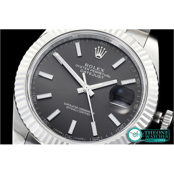 Rolex - DJ2 41mm Oyst Flt 904L SS/SS Grey/Stk ARF Asia 2824