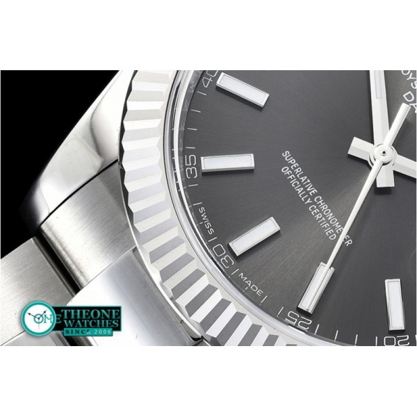Rolex - DJ2 41mm Oyst Flt 904L SS/SS Grey/Stk ARF Asia 2824