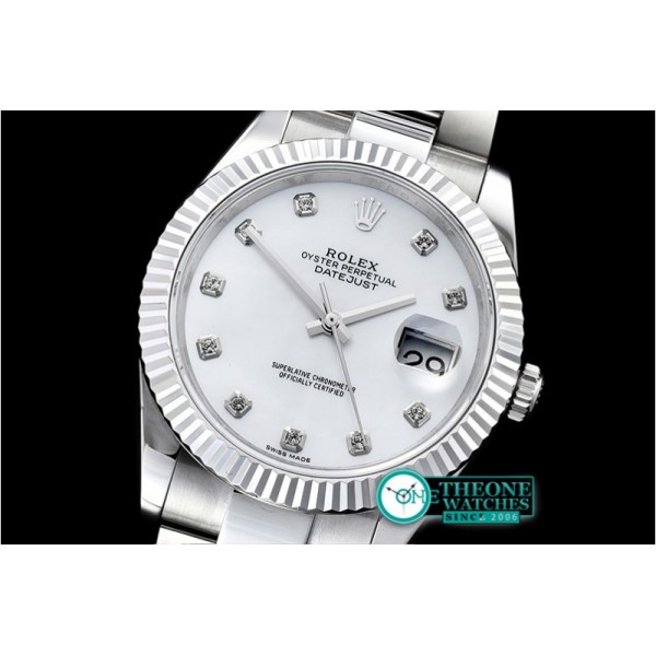 Rolex - DJ2 41mm Oyt Flt SS/SS Wht MOP Diam BP Asia 2813