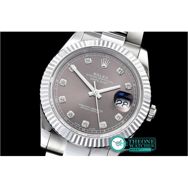 Rolex - DJ2 41mm Oyt Flt SS/SS Grey Diam BP Asia 2813