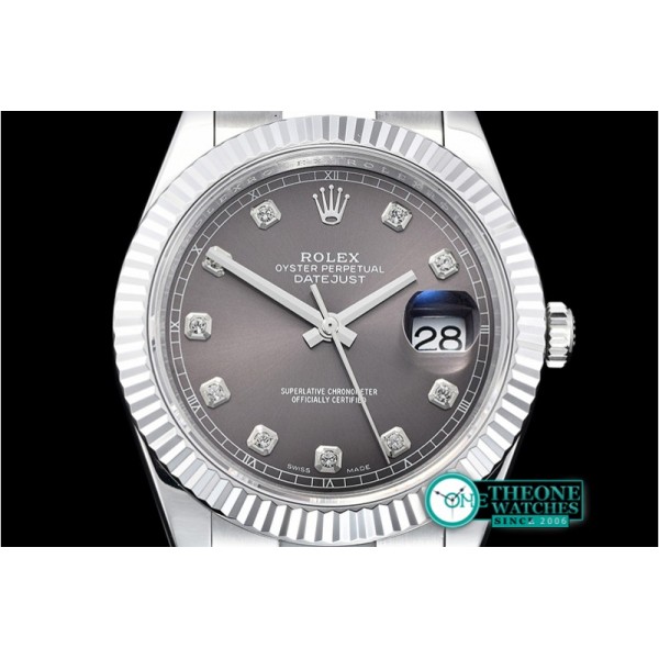 Rolex - DJ2 41mm Oyt Flt SS/SS Grey Diam BP Asia 2813