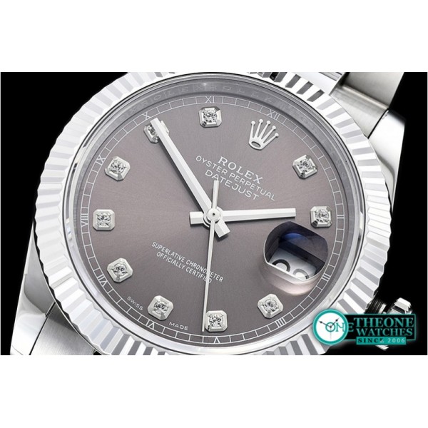 Rolex - DJ2 41mm Oyt Flt SS/SS Grey Diam BP Asia 2813