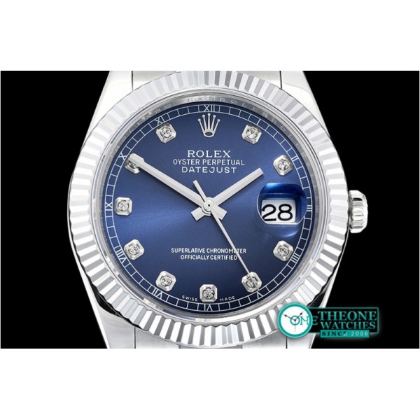 Rolex - DJ2 41mm Oyt Flt SS/SS Blue Diam BP Asia 2813