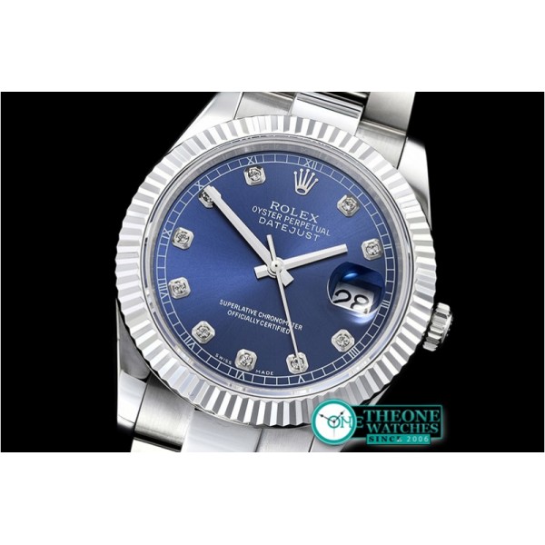 Rolex - DJ2 41mm Oyt Flt SS/SS Blue Diam BP Asia 2813