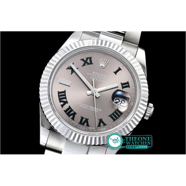 Rolex - DJ2 41mm Oyt Flt SS/SS Grey Roman BP Asia 2813